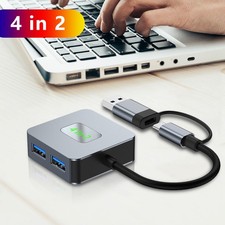 4 in 2 Type-C+USB to USB3.2*4 Interface Hub Adapter Dock for MacBook iPad Pro picture