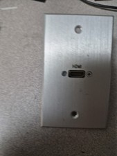 PanelCrafters HDMI Pass Through Single Gang Aluminum Wall Plate Silver  picture