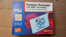 Intel Pentium Processor MMX 200MHz  Socket 7 CPU SL26Q with Fan Heatsink Sealed picture