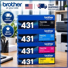 Genuine Brother TN-431 OEM Toner Cartridge Set 4-Pack Black Cyan Magenta Yellow picture