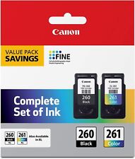 Genuine Canon PG-260 Black (3707C001) and CL-261 Color Ink Cartridge (3725C001) picture
