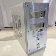 Vintage Raidmax Galaxy ATX-988 Sleeper Mid PC Case Only Retro Gaming Silver Blue picture