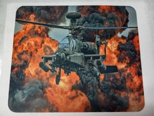 AH-64 Apache Attack Helicopter with Explosion Gamers Computer Mouse Pad picture