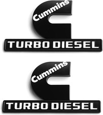  2Pack OEM Black Cummins Turbo Emblem Compatible with 2500 Black with white picture