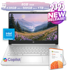 NEW 2026 HP Laptop Computer 14 Quad-Core Intel Processor 8GB RAM & 628GB Storage picture