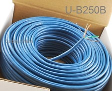 250ft Cat5e 350MHz UTP 24AWG solid pure copper, Riser Rated CMR Bulk Cable, Blue picture