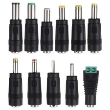 DC Adapter Plug, 11 Pcs Universal 5.5 mm x 2.1 AC Power Black  picture