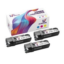 3PK 2130/2135 Black Toner Cartridge Compatible Dell Color Laser 2130CN 2135CN picture