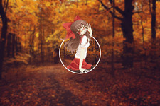 Landscape anime girls nature blurred fall touhou hakurei Custom Gaming Mat Desk picture