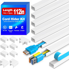 112in Cable Raceway Cord Hider Kit Self Adhesive Paintable Wire Cover White picture