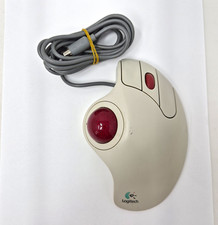 Logitech TrackMan Marble+ Trackball Mouse PS/2 Wired Scroll Wheel T-CL13 picture