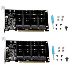 2X 4-Port M.2 NVME SSD to PCIe 3.0 4.0 X16 Connector Expansion Card 4 x 32Gbps## picture