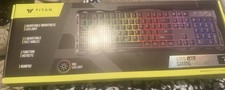 TITAN Wired LED Metal Gaming Keyboard w/Smartphone Holder #GA-0254 NEW PERFECT picture