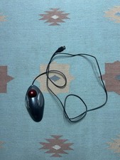 Logitech Trackman T-BC21 Red Marble Trackball Mouse USB Tested Works Cleaned picture
