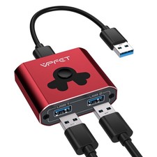 KVM Switch (2 monitors 1 computer), Plug In, Push Button, Usb picture