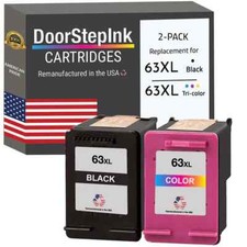 DoorStepInk Compatible Ink Cartridges For HP 63XL Black / Tri-Color 2Pack-USA picture