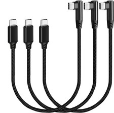 SUMPK USB C to C Cable 1FT 3 Packs, 1ft, Black+Black+Black picture