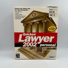 Quicken  Lawyer 2002  Personal Deluxe  For Windows 95/98/2000/ME/XP NEW UNOPENED picture