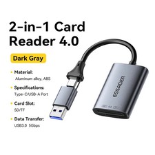 Essager 2 in 1 USB C Card Reader For SD/TF 4.0 Memory Card Device Cardreader New picture