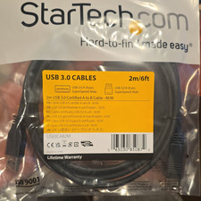 StarTech USB 3.0 A to B Male Certified Round Cable 2m/6ft Black USB3CAB2M picture