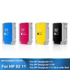 2*(4PC/SET)HP 11 82 Replacement Ink Cartridge For HP Designjet 111 111R Printer picture