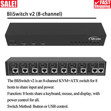 BliKVM Switch V2 HDMI-compatible Switch 8-IN 1-OUT Remote Switching 8Ch KVM+ATX picture