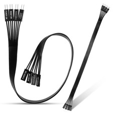 2-Pack Motherboard Front Panel Extension Cables - 30cm Flat Ribbon Case Wiring picture