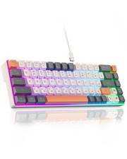 CORBOBO 60 Percent Keyboard,RGB Backlit Gaming SK968 - Wired, Grey&Orange picture
