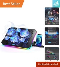 Upgrade Your Gaming Setup: RGB Lights Laptop Cooler with 6 Fans & Dual USB Ports picture