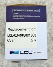 LCL Replacement Toner Cartridge LCL-CX410/80C1SC0, 2K Output, CYAN, NEW picture