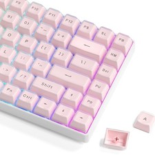 113Key Pink Jelly Keycaps Shine Through OEM Profile Fits 60/75/100 Cherry MX picture
