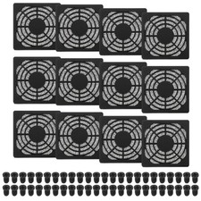 12 Pcs 60mm Fan Filter Grill Plastic Ventilation Grill Cover with Screws, Black picture