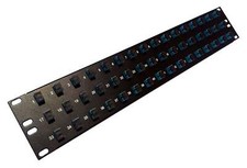 48 Port SC Fiber Patch Panel 10GB 40GB Multimode Aqua Couplers Loaded 2u 19