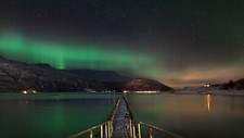 Landscape nature norway mountains aurorae night lake Custom Gaming Mat Desk picture