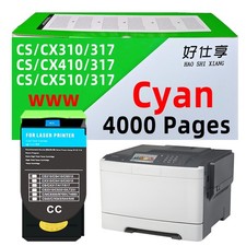 70C1XC0 Cyan Toner Cartridge Compatible for Lexmark CS310 CS410 CS510 CX310 410 picture