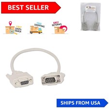 Light Gray 1 Ft DB9 9 Pin Serial Extension Cable - Ideal for Labs and Industry picture