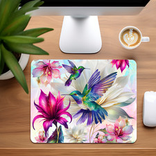 Hummingbirds and Flowers Custom Mouse Pad picture