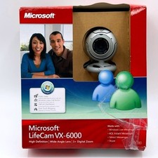 Microsoft LifeCam VX-6000 HD Webcam Wide-Angle Lens 3x Zoom Silver New In Box picture