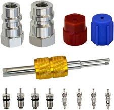 R12 to R134A Adapter,High Low AC Fitting Retrofit Port Conversion Adapter picture