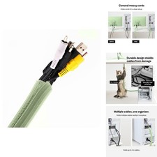 Pixio 10FT Tubing Cable Sleeve Mint Green 1/2 Inch Flexible Cable Management picture
