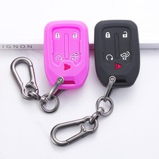 TANDRIVE 2PCS Silicone Smart Key Fob Case Cover for 2023 2PCS, black, purple  picture