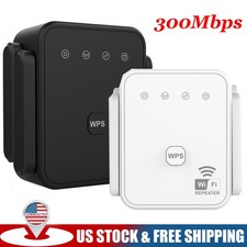 US Plug Wireless Internet Repeater WiFi Extender Booster 2.4GHz 300Mbps Speed picture