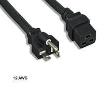 LOT 10pcs 10ft 12 AWG Power Cable NEMA 5-20P to IEC-60320 C19 20A/125V SJT Black picture