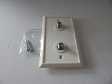 Steren Dual Coaxial Cable wall silver jack. White New picture
