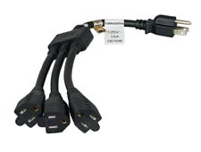 3-Outlet 14AWG Power Cord Splitter (1) NEMA 5-15P to (3) NEMA 5-15R Extension picture