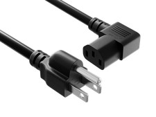 3ft NEMA 5-15P to C13 Right Angle Universal Power Cord, 18 AWG SVT, 10A/125V,... picture