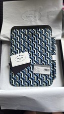 Prada Blue Geometric Saffiano Twist leather iPad tablet Case NEW AUTHENTIC  picture