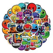 50pcs Geometry Dash Stickers Cool Trendy Cartoon Game Stickers for Teens Laptops picture