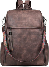 FADEON Laptop Backpack Purse for Women Large Designer PU Leather Bag,...  picture