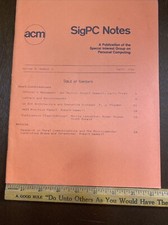 Rare Fall 1981 SigPC ACM Early PC Apple Jef Raskin Introduction Macintosh picture